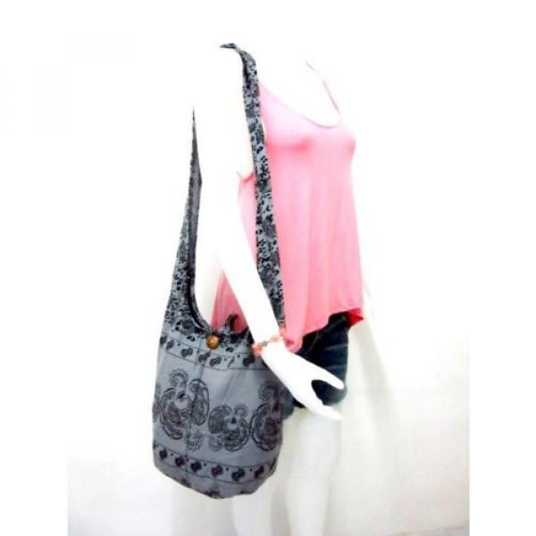 F17 BAG SLING SHOULDER CROSSBODY BEACH BOHO UNISEX SMALL PEACOCK TRAVEL GRAY MEN #4 image