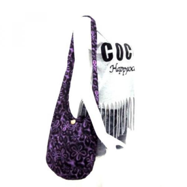 FLOWER BAG SLING GYPSY ADVENTURE UNISEX HOBO HMONG BEACH THAI SMALL PURPLE KID #4 image