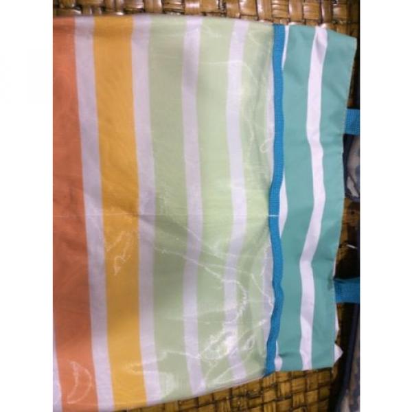 New Shoulder Beach Bag Tote Water Resistant 100% Polyester Multicolor Stripes #2 image