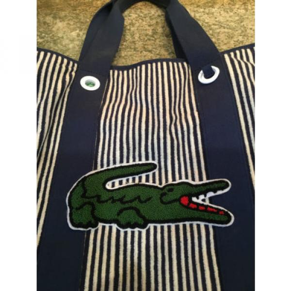 NEW RARE LACOSTE UF FLORIDA GATOR TERRY NAVY BLUE STRIPE BEACH SCHOOL BABY BAG #3 image