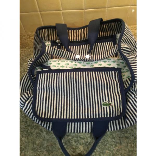 NEW RARE LACOSTE UF FLORIDA GATOR TERRY NAVY BLUE STRIPE BEACH SCHOOL BABY BAG #4 image