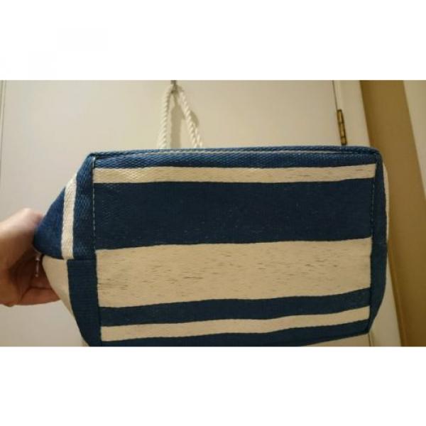 Victoria Secret Blue And White Striped Tote Beach Bag #3 image