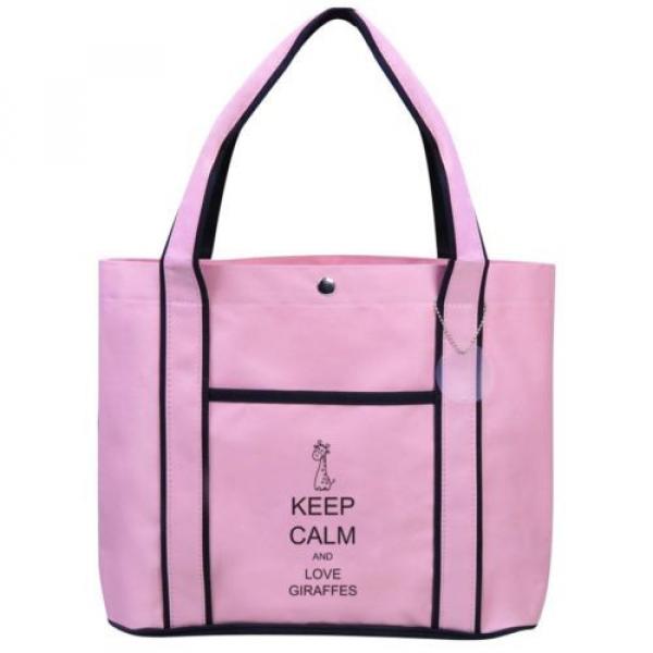 Keep Calm and Love Giraffes Fashion Tote Bag Shopping Beach Purse #1 image