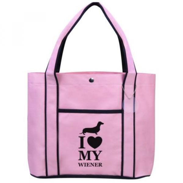 I Love My Wiener Dachshund Fashion Tote Bag Shopping Beach Purse #1 image