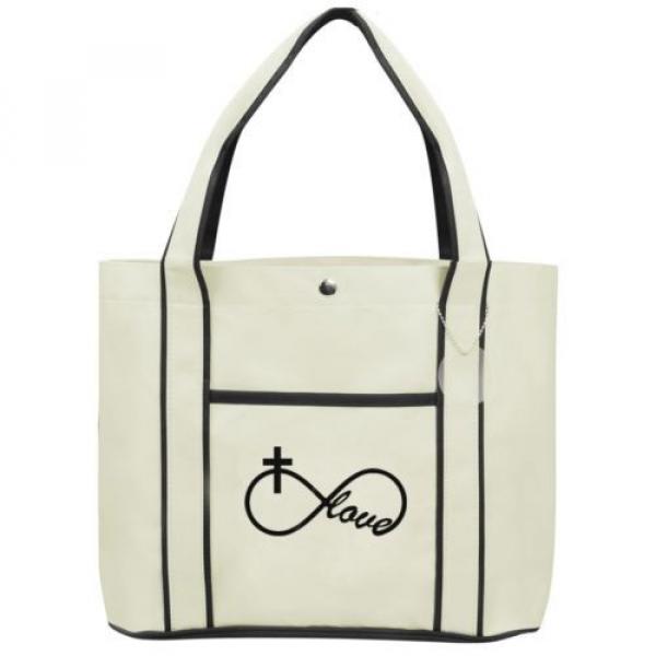 Infinity Love Cross Christian Fashion Tote Bag Shopping Beach Purse #3 image