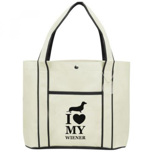 I Love My Wiener Dachshund Fashion Tote Bag Shopping Beach Purse #3 image