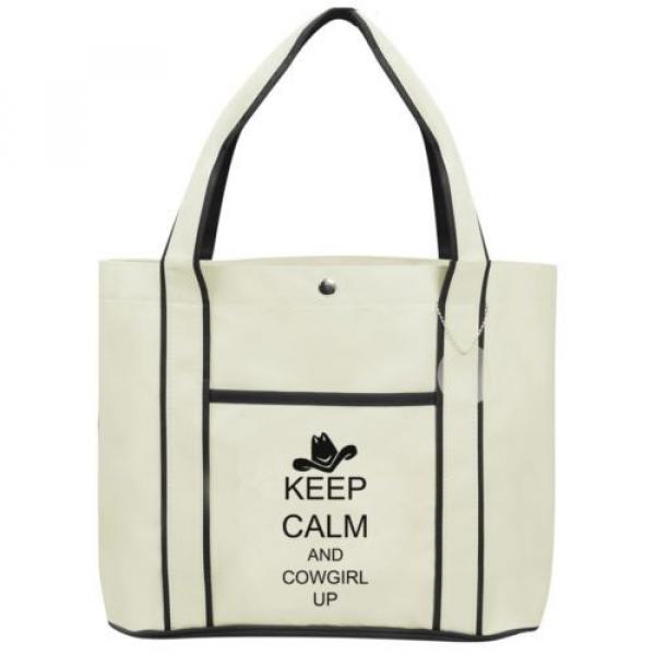 Keep Calm and Cowgirl Up  Fashion Tote Bag Shopping Beach Purse #3 image