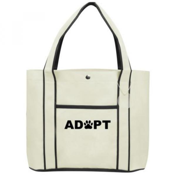 Adopt Paw Print Fashion Tote Bag Shopping Beach Purse #3 image