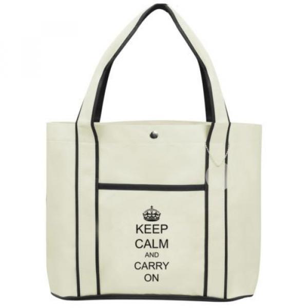 Keep Calm and Carry On Crown  Fashion Tote Bag Shopping Beach Purse #3 image