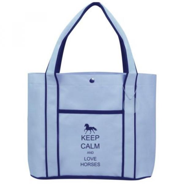 Keep Calm and Love Horses Fashion Tote Bag Shopping Beach Purse #2 image