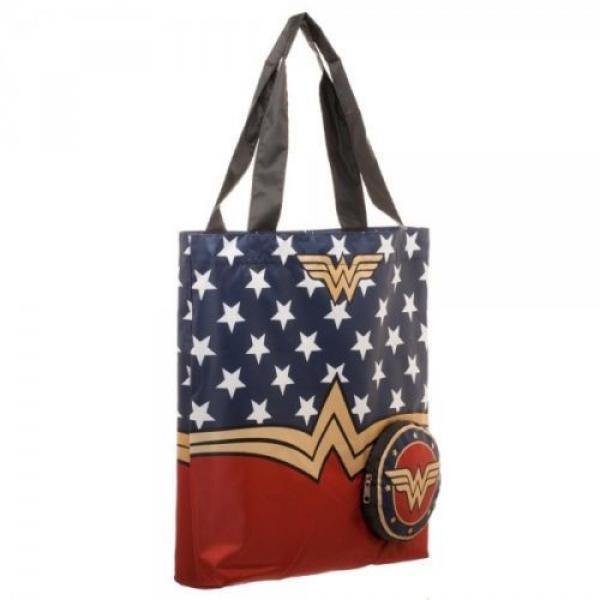 DC Comics Wonder Woman Packable Tote Beach Bag Handbag Reusable Grocery Bag #1 image