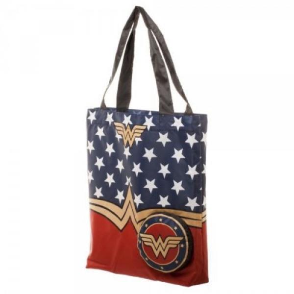 DC Comics Wonder Woman Packable Tote Beach Bag Handbag Reusable Grocery Bag #3 image