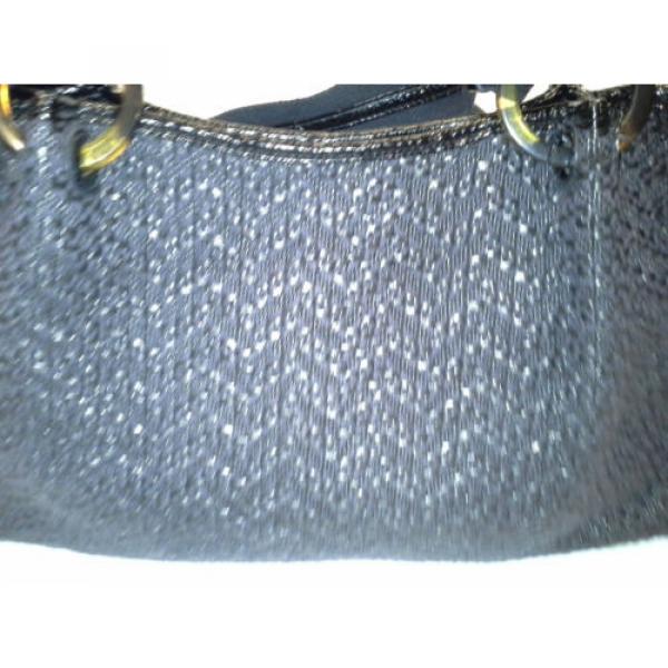 Coldwater Creek Woven Black Beach Bag Shopper Tote Handbag #2 image