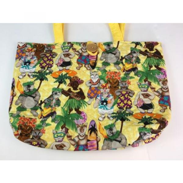 Hawaii Cats Tote Bag Purse Beach Luau Snorkel Ukulele Palm Trees Kitties Kittens #2 image