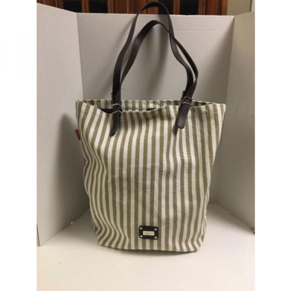 Saldarini Como 1882 Striped Canvas Extra Large  Beach Bag Tote EUC $300 #1 image