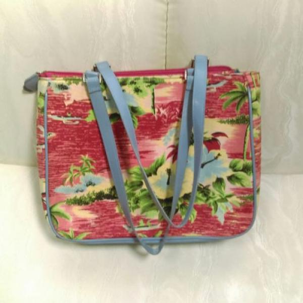 Marlo Beach Crusie Evenign Bag Floral Beaded Beach Palm Trees EUC #3 image