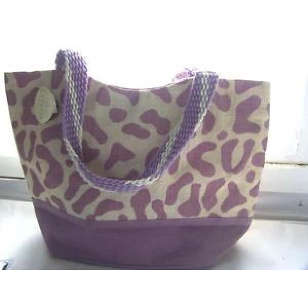 NWT Cypress Home Jute Tote Bag Purse Purple Beige Beach Bag #1 image