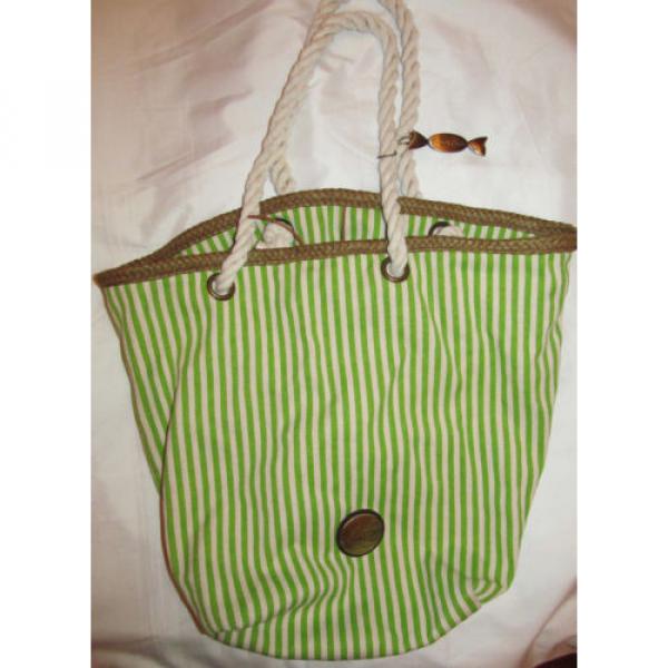 FRENCH CANDY  JEAN PIERRE KLIFA beach striped canvas  tote satchel bag NWOT #1 image