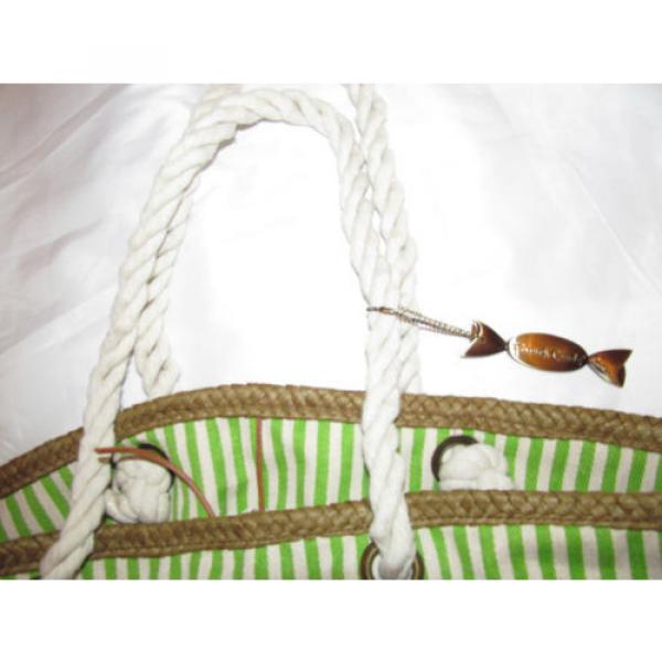 FRENCH CANDY  JEAN PIERRE KLIFA beach striped canvas  tote satchel bag NWOT #3 image