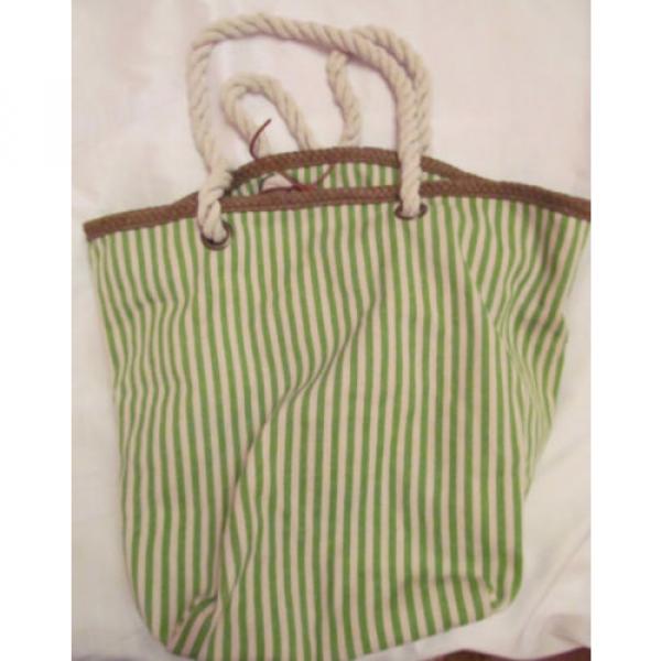 FRENCH CANDY  JEAN PIERRE KLIFA beach striped canvas  tote satchel bag NWOT #4 image