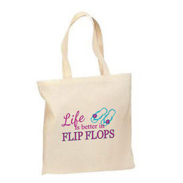 Life Better In Flip Flops New Lightweight Cotton Tote Bag Gifts Summer Beach #1 image