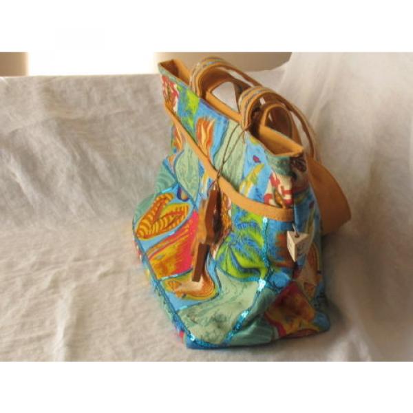 Embellished Ocean Shell Palm Tree Seaside Beach Tote Bag Paul Brent #2 image