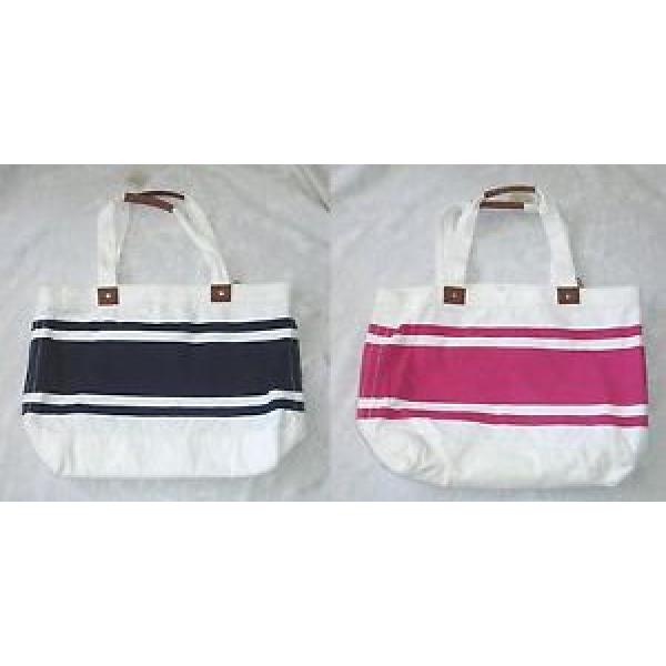 ONE BRAND NEW AMERICAN EAGLE NAVY PINK STRIPE SCHOOL BEACH TOTE BAG #1 image