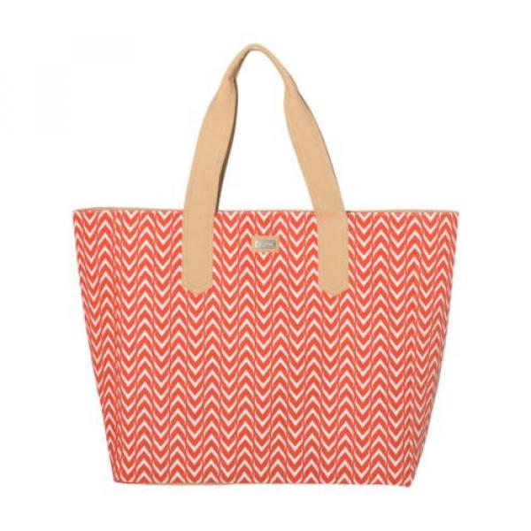 Ame &amp; Lulu Day Tote - Astor Tangerine Orange Chevron Purse diaper Beach bag #2 image