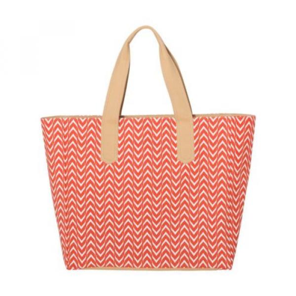 Ame &amp; Lulu Day Tote - Astor Tangerine Orange Chevron Purse diaper Beach bag #3 image