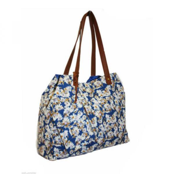 LADIES NICOLE BROWN FLORAL CANVAS SHOPPER/BEACH BAG STYLE - JBCB172DAISY #4 image