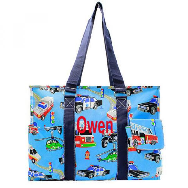 Personalizing Fire Rescue Large Zip Top Utility Tote Beach Diaper Bag Monogram #1 image