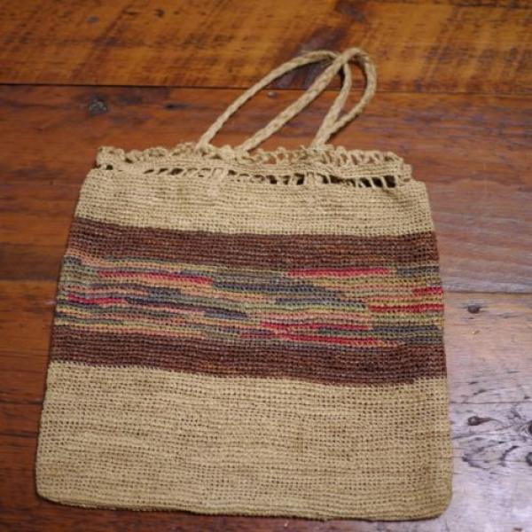 Vintage Natural Woven Hippie Boho Style Rafia Shoulder Tote Beach Bag Purse #1 image