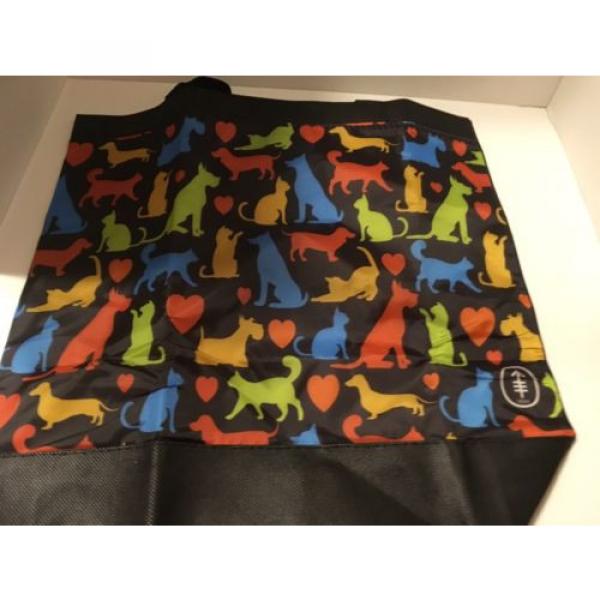 Dog And Cat - TOTE BAG BEACH TRAVEL SHOPPING DOGS CATS BLACK #3 image