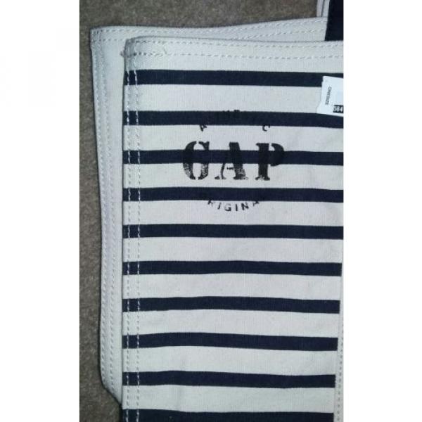 GAP SET of TWO Cotton Canvas Blue Beach Pool Shopping Tote Handbag Utility Bag #5 image