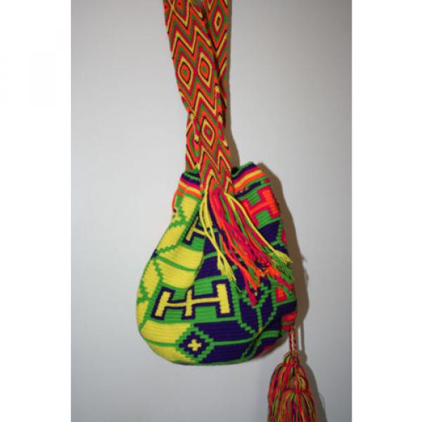 #2 Mochila Wayuu Handmade Colombian Lg Beach Tote Crossbody Bag Boho Chic Casual #4 image