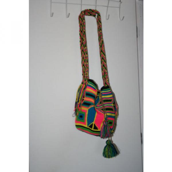 #1 Mochila Wayuu Handmade Colombian Lg Beach Tote Crossbody Bag Boho Chic Casual #4 image