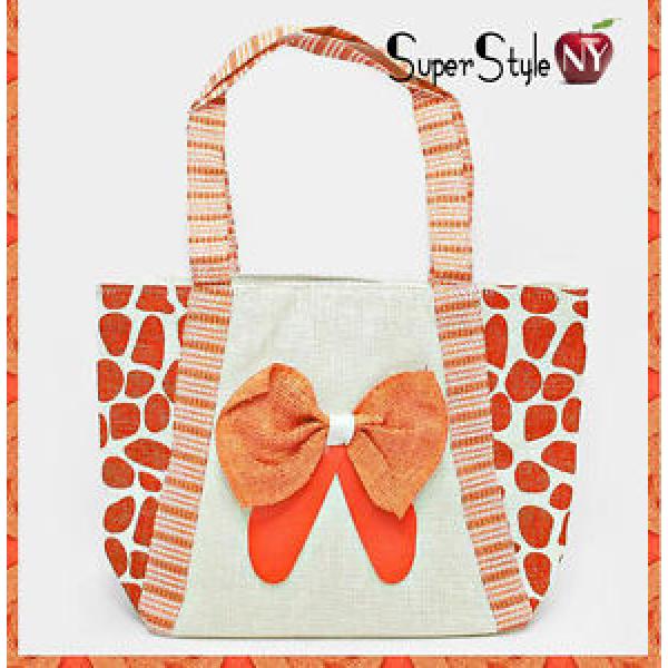 Orange Bowtie Leopard Spot Beachbag Fashion Summer Bag Tote Design #1 image