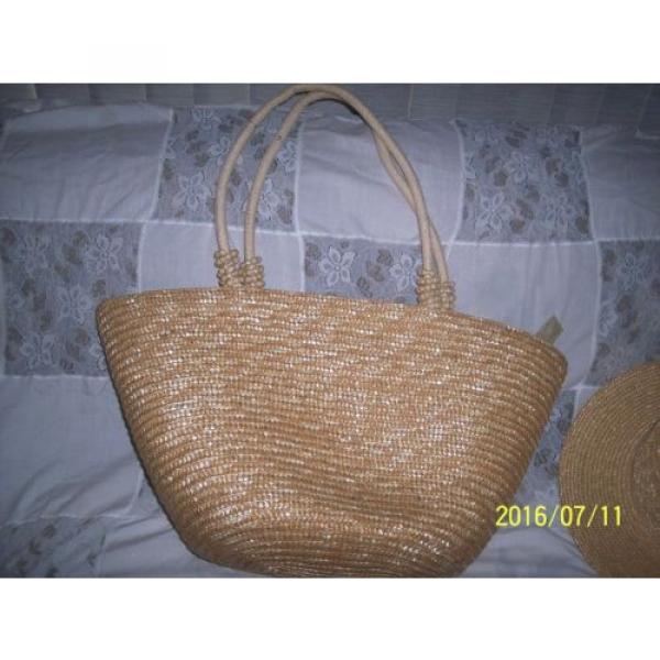 EXTRA LARGE NATURAL STRAW TOTE, BEACHBAG   CAPPELLI STRAWORLD INC. BRAND 23&#034; #1 image