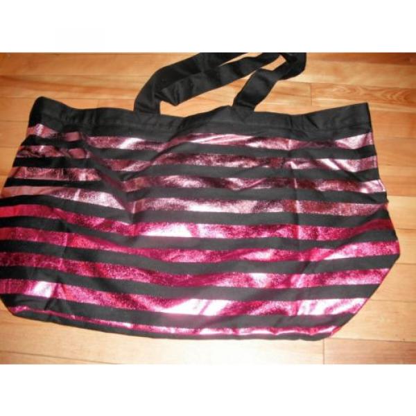 NWT Victoria&#039;s Secret Runway SPRING BREAK Metallic XL Weekender  Beach Bag Tote #2 image