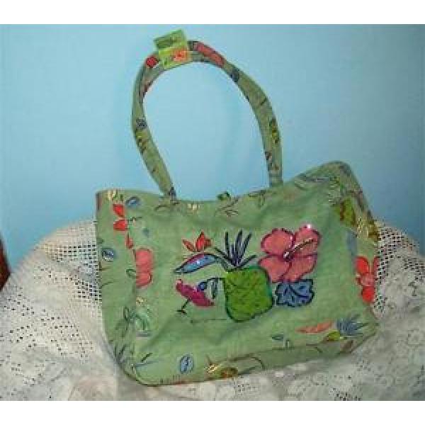 SALLY HUSS pineapple fruit n green beach bag, tote, or canvass purse #1 image