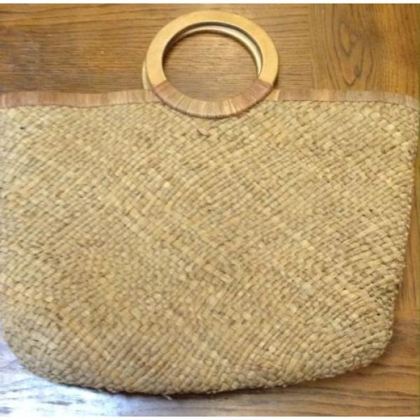 Cappelli Straw Wicker Purse Handbag Embroidered Travel Beach Bag Sea Turtle #3 image