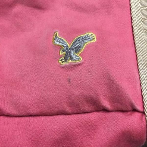 American Eagle Outfitters Pink Gold Large Drawstring Tote Beach Athletic Bag #2 image