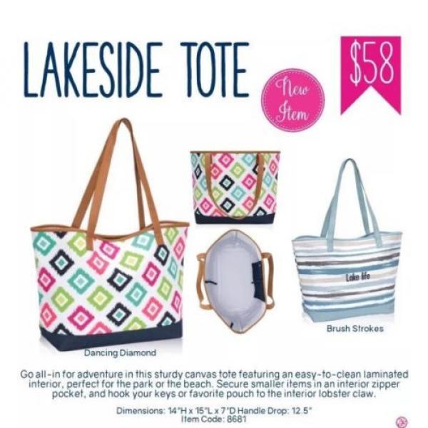 Thirty One Lakeside Tote in Brush Strokes - **NIP** New Spring beach bag #5 image