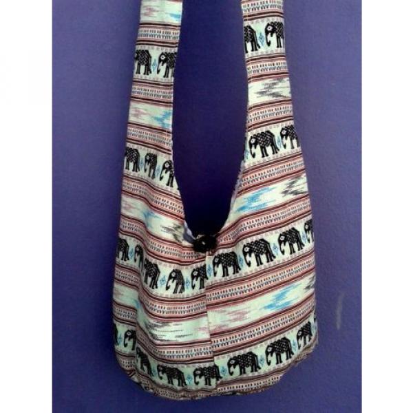 Hippie boho mini shoulder pouch beach bag elephant local Thai handmade petite #1 image