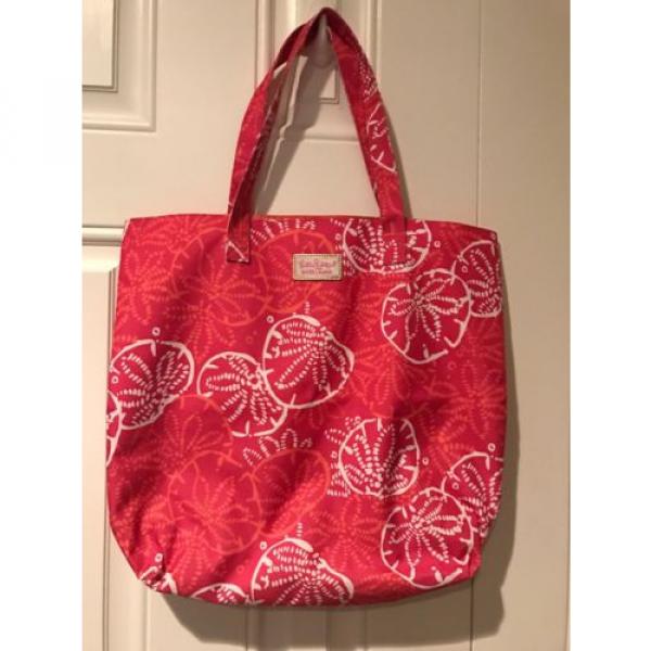 Lilly Pulitzer For Estee Lauder Pink Sand Dollar Print Beach Bag Tote #1 image