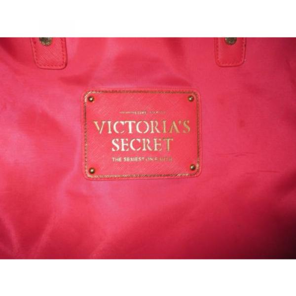 Victoria&#039;s Secret Pink Vinyl Tote Beach Gym Weekender Bag Purse Side Pockets #2 image