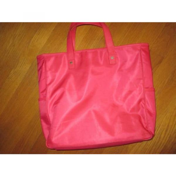 Victoria&#039;s Secret Pink Vinyl Tote Beach Gym Weekender Bag Purse Side Pockets #3 image