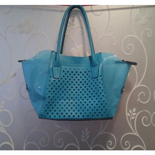 Turquoise Plastic Rubber Beach Bag Style Tote Bag Purse #1 image