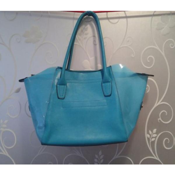 Turquoise Plastic Rubber Beach Bag Style Tote Bag Purse #3 image