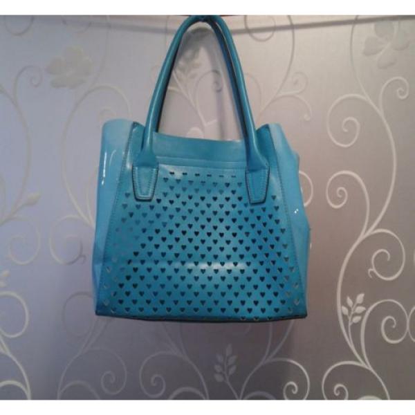 Turquoise Plastic Rubber Beach Bag Style Tote Bag Purse #4 image